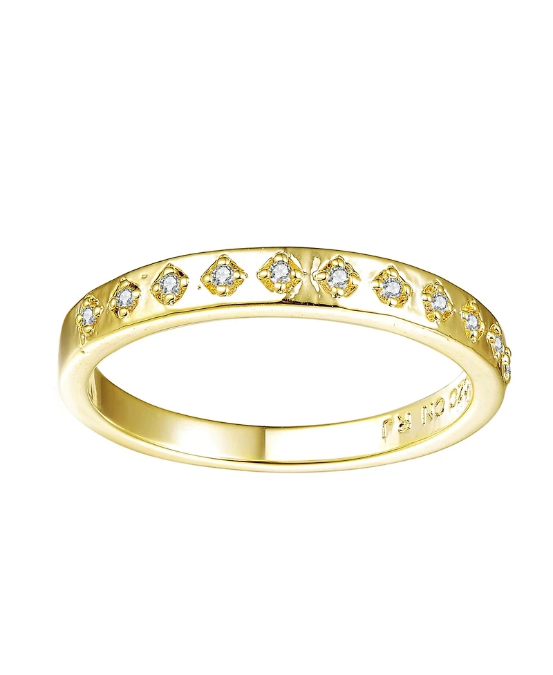 Ra 14K Gold Plated Cubic Zirconia Band Ring