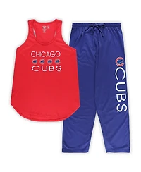 Women's Concepts Sport Red, Royal Chicago Cubs Plus Meter Tank Top and Pants Sleep Set