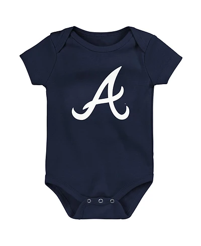 Newborn and Infant Boys Girls Navy Atlanta Braves Primary Team Logo Bodysuit