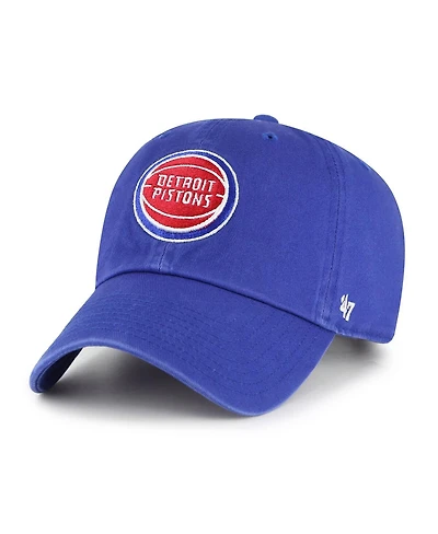 Men's '47 Brand Blue Detroit Pistons Team Logo Clean Up Adjustable Hat