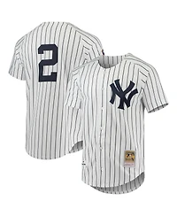 Men's Mitchell & Ness Derek Jeter White New York Yankees Cooperstown Collection Authentic Jersey