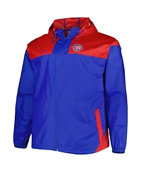 Men's Columbia Royal Chicago Cubs Flash Forward Challenger Big and Tall Omni-Shade Full-Zip Windbreaker