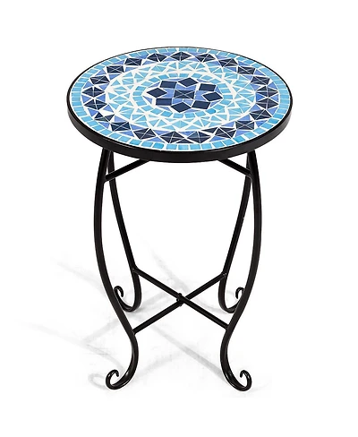Outdoor Indoor Accent Table Plant Stand Cobalt