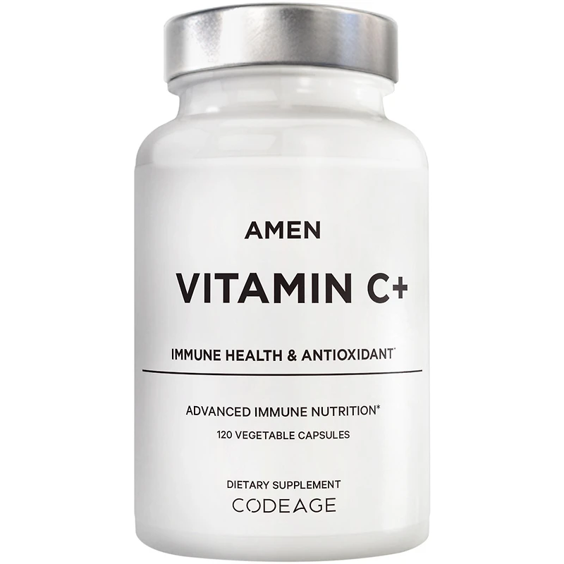 Amen Vitamin C+ Supplement with Zinc, Bioflavonoids, Quercetin, Rose Hips, Elderberry, Non-gmo, 2 Months Supply - 120 Capsules