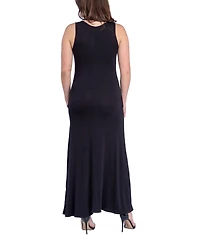 24seven Comfort Apparel Women's Relaxed Fit Sleeveless Tunic Dress with Pockets