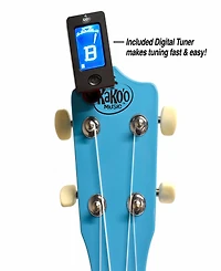 KaKo'o Music Pacific Blue Wooden Ukulele Set