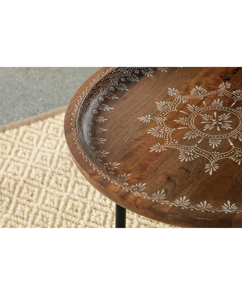 Coaster Home Furnishings 2 Piece Round Nesting Table with Tripod Tapered Legs