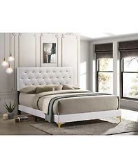 Coaster Home Furnishings Kendall 49.25" Asian Hardwood Tufted Upholstered Panel Queen Bed