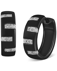 Men's Diamond Zigzag Small Hoop Earrings (1/20 ct. t.w.), 15mm (Also Black Diamond)