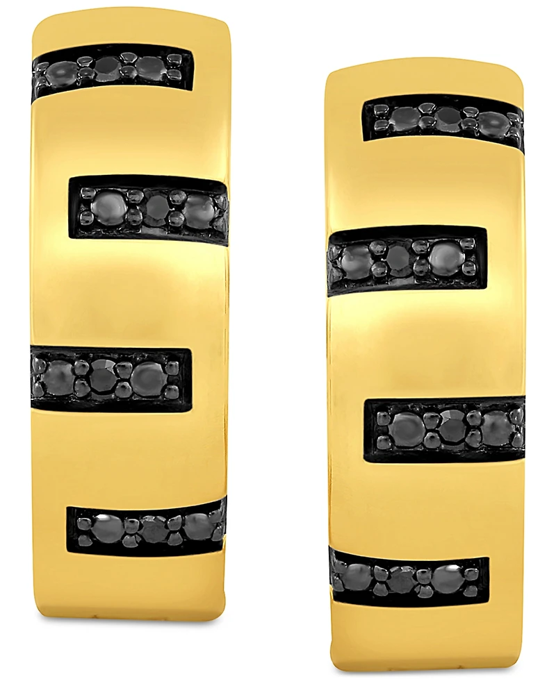 Men's Diamond Zigzag Small Hoop Earrings (1/20 ct. t.w.), 15mm (Also in Black Diamond)