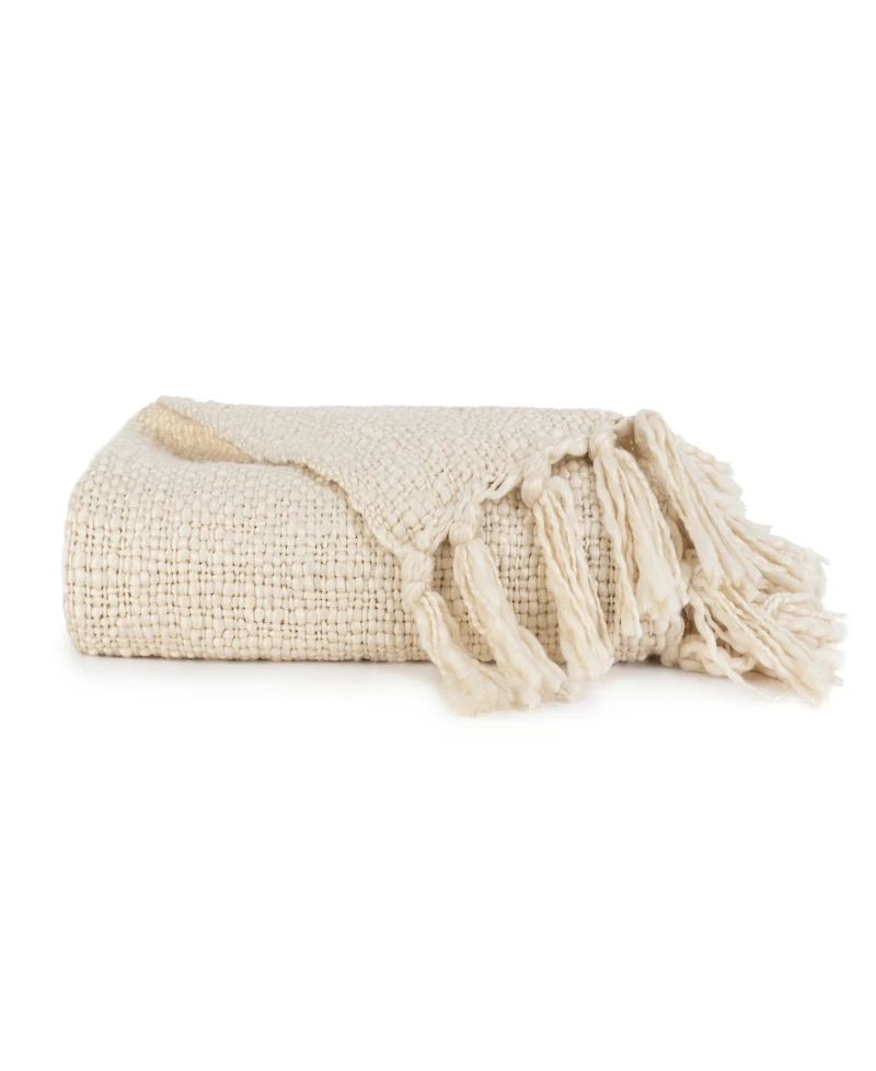 ienjoy Home Slub-Yarn Fringed Throw, 60" x 50"