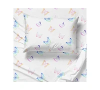 Saturday Park Ombre Butterflies 100% Organic Cotton Queen Sheet Set