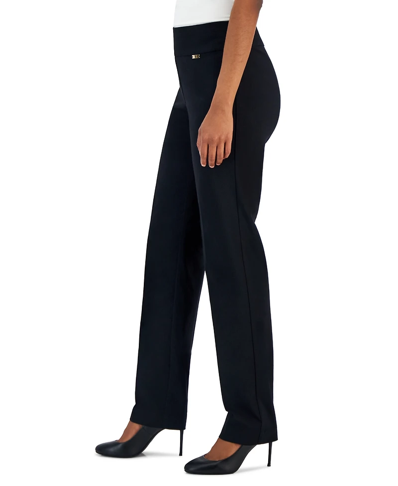 I.n.c. International Concepts Women's Tummy-Control Pull-On Straight-Leg Pants, Created for Macy's