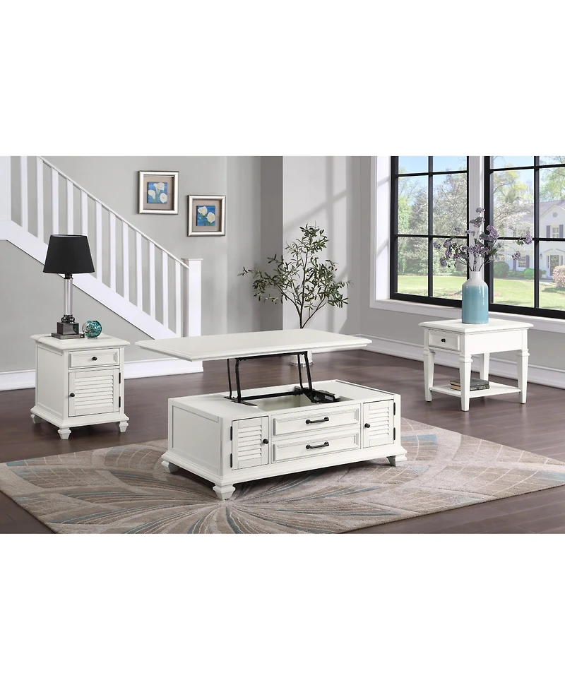 Steve Silver Charlestown 48" Wide Wooden Farmhouse Lift Top Coffee Table