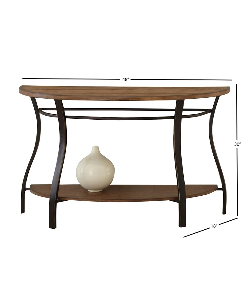 Steve Silver Denise 48" Demilune Wood and Metal Sofa Table