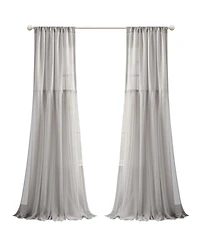 Lush Decor Tulle Skirt Solid Light Filtering Window Curtain Panels Pair Tan Curtains for Bedroom - Cute Nursery