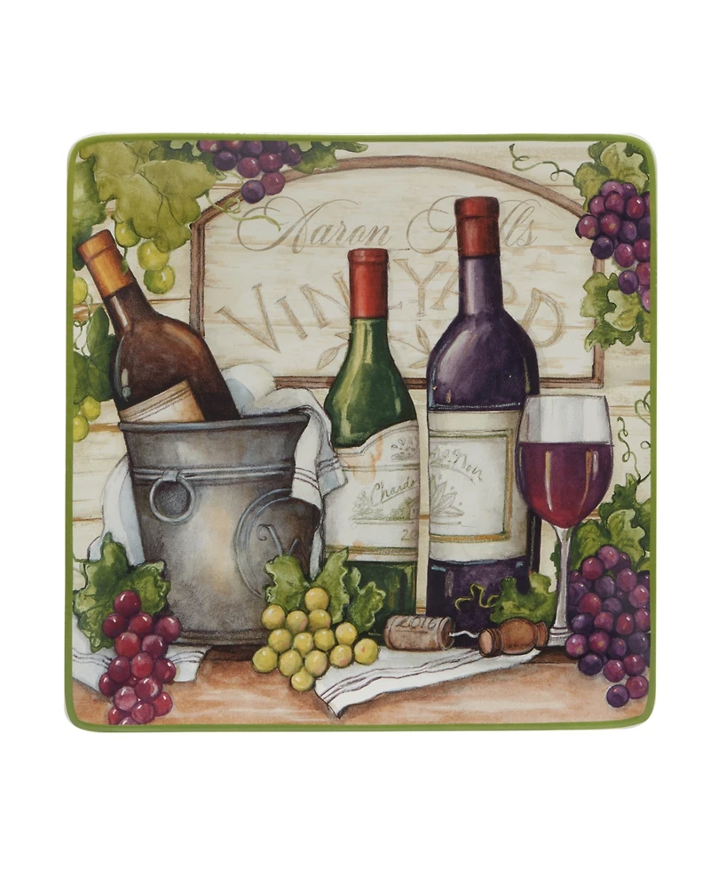 Certified International Meadow Brook Vineyard Square Platter 12.5"