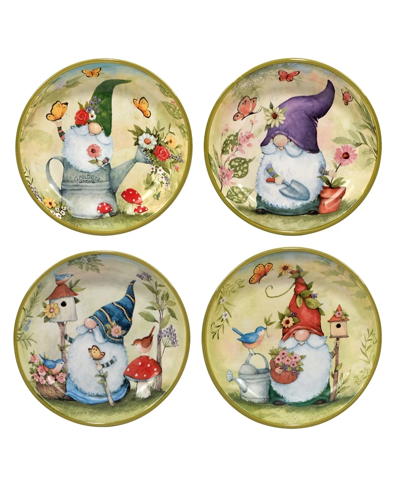 Certified International Garden Gnomes Set of 4 Soup/Pasta Bowl
