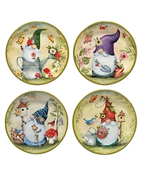 Certified International Garden Gnomes Set of 4 Soup/Pasta Bowl