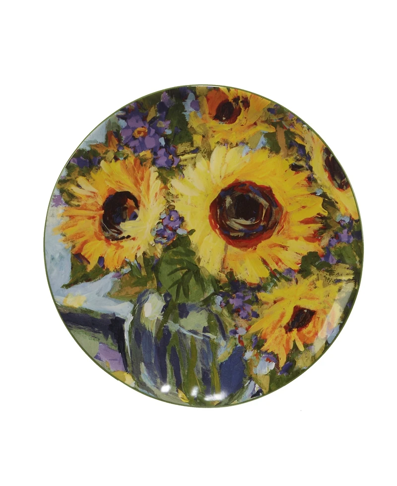 Certified International Sunflower Bouquet Set of 4 Salad Plate 9"