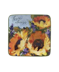 Certified International Sunflower Bouquet Set of 4 Canape Plates, 6"