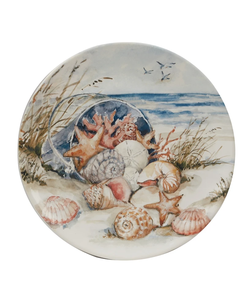 Certified International Coastal Landscape Set of 4 Dinner Plate 11"