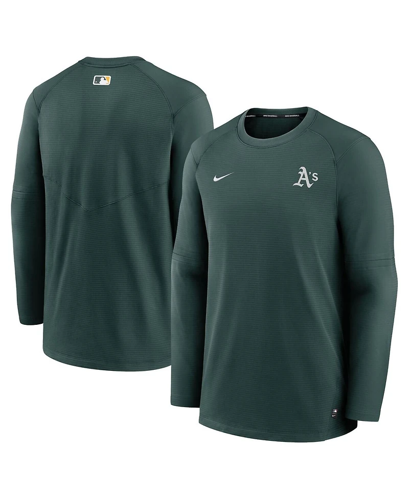 Men's Nike Green Oakland Athletics Authentic Collection Logo Performance Long Sleeve T-shirt