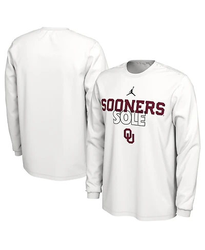 Men's Jordan White Oklahoma Sooners On Court Long Sleeve T-shirt