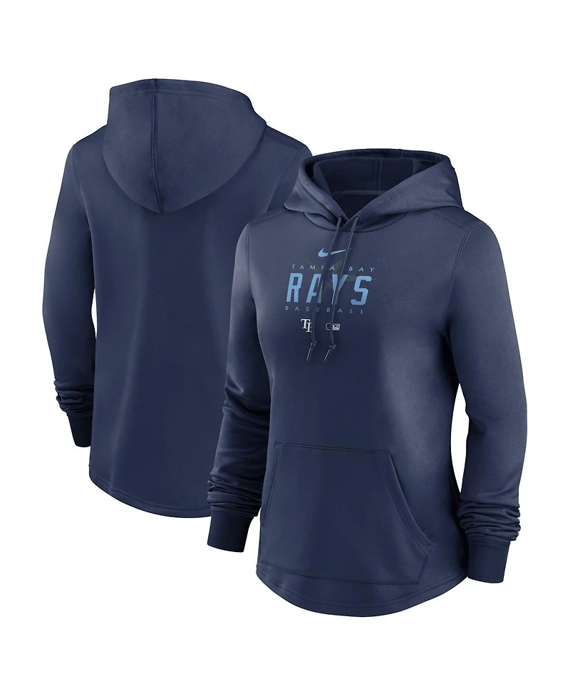 Women's Nike Navy Tampa Bay Rays Authentic Collection Pregame Performance Pullover Hoodie