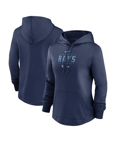 Women's Nike Navy Tampa Bay Rays Authentic Collection Pregame Performance Pullover Hoodie