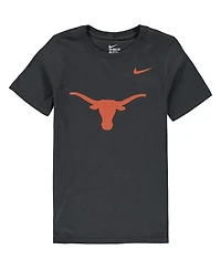 Big Boys and Girls Nike Anthracite Texas Longhorns Cotton Logo T-shirt
