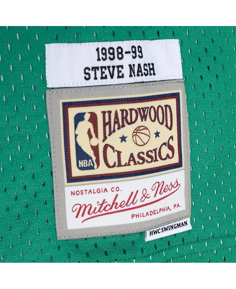 Men's Mitchell & Ness Steve Nash Blue and Green Dallas Mavericks Hardwood Classics 1998-99 Split Swingman Jersey