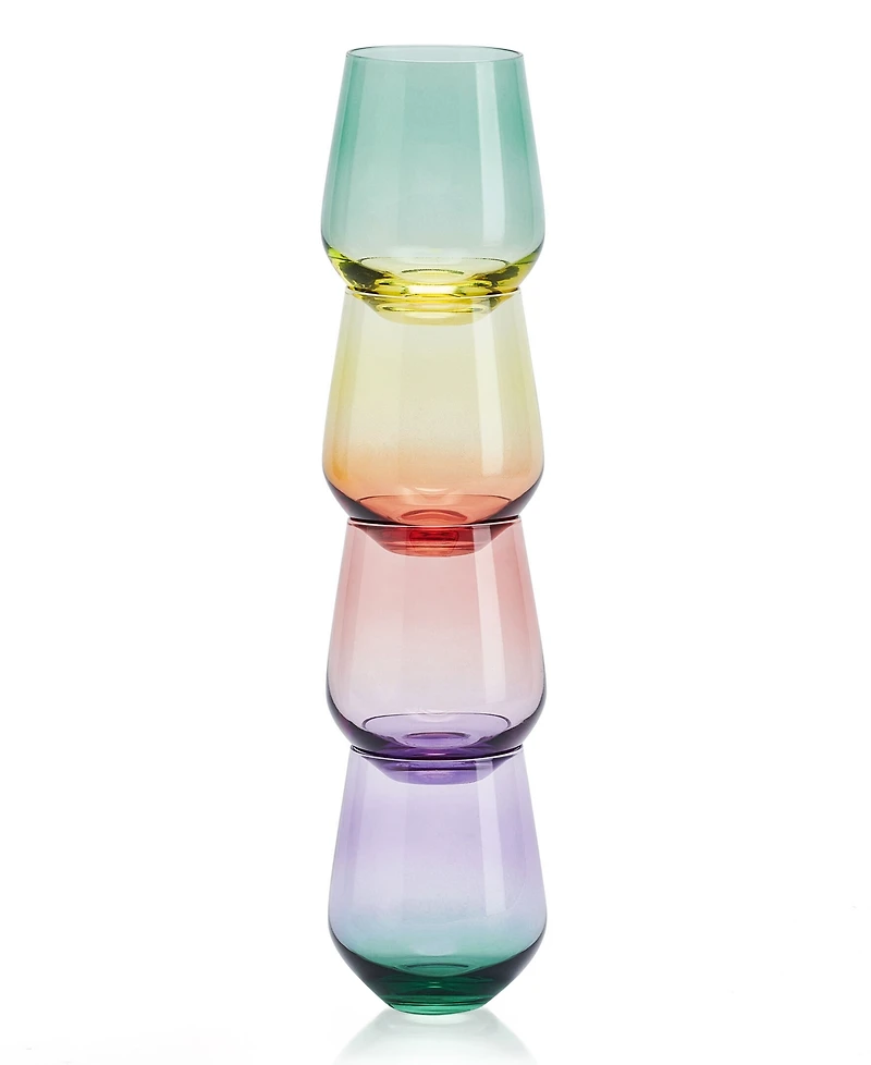 Mikasa Chroma 13 Ounce Stemless Wine Glass 4-Piece Set