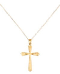 Crystal Cross 18" Pendant Necklace in 10k Gold
