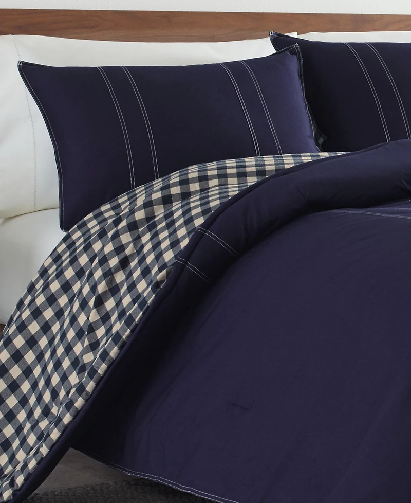 Eddie Bauer Kingston Cotton Reversible 2 Piece Comforter Set, Twin