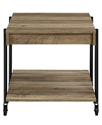 Furniture of America Luther 2 Piece Steel Industrial Coffee End Table Set