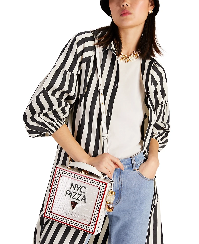 kate spade new york Slice Printed Spazzolato Leather Mini Pizza Box Bag