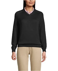 Lands' End Women's Cotton Modal V-neck Sweater