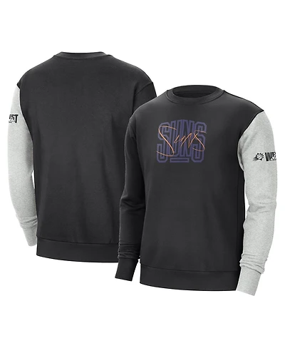 Men's Nike Black, Heather Gray Phoenix Suns Courtside Versus Force & Flight Pullover Sweatshirt