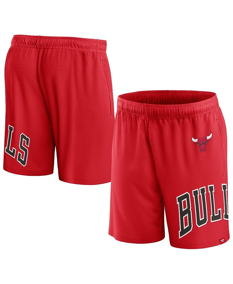 Men's Fanatics Red Chicago Bulls Free Throw Mesh Shorts