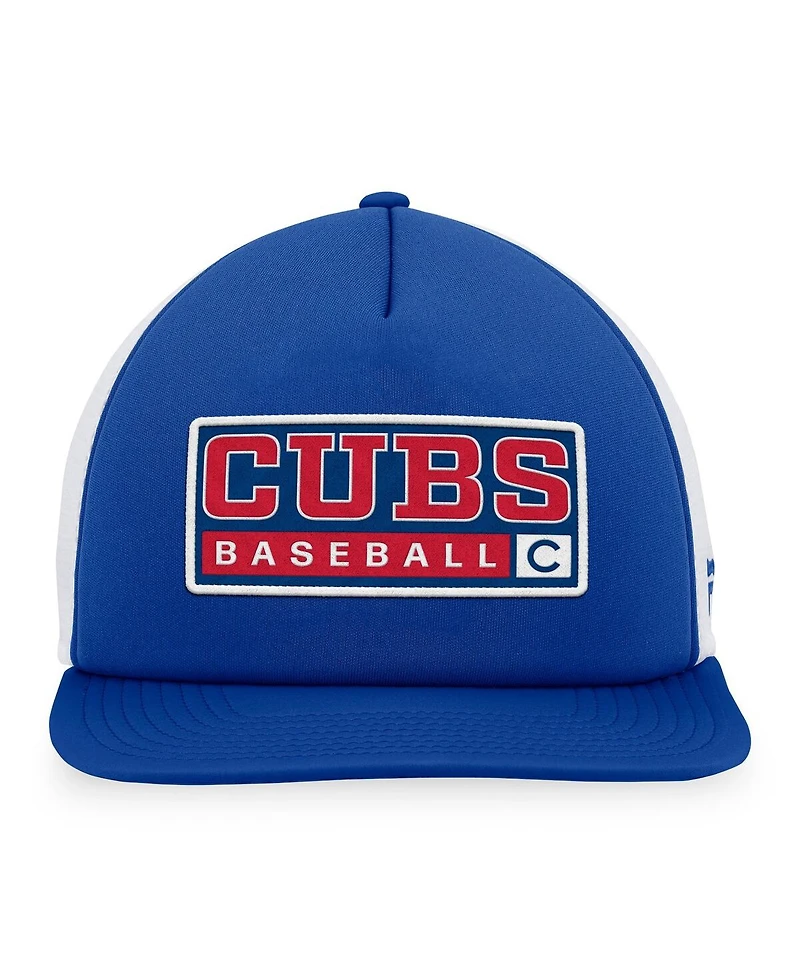 Men's Majestic Royal, White Chicago Cubs Foam Trucker Snapback Hat