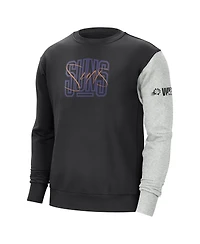 Men's Nike Black, Heather Gray Phoenix Suns Courtside Versus Force & Flight Pullover Sweatshirt