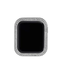 Anne Klein Women's Premium Crystal Silver-Tone Alloy Metal Protective Case designed for Apple Watch 45mm