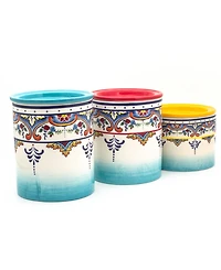Euro Ceramica Zanzibar Kitchen Storage Jars, Set of 3