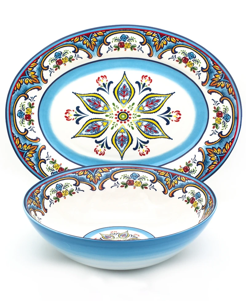 Euro Ceramica Zanzibar Serve Set, 2 Pieces