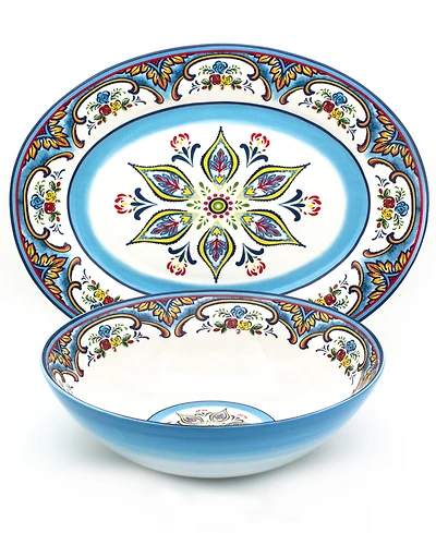 Euro Ceramica Zanzibar Serve Set, 2 Pieces