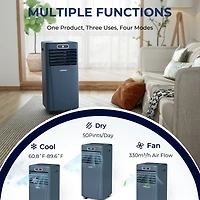 8000 Btu Portable Air Conditioner w/ Remote Control 3-in-1 Cooler Drying