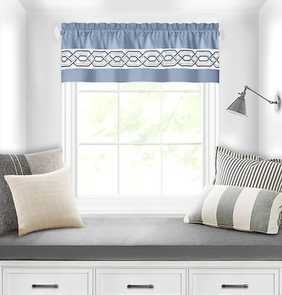Kate Aurora Pacifico Rod Pocket Embroidered Window Valance