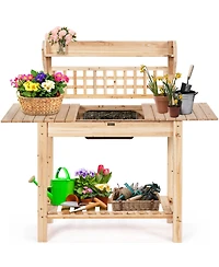 Garden Potting Bench Workstation Table