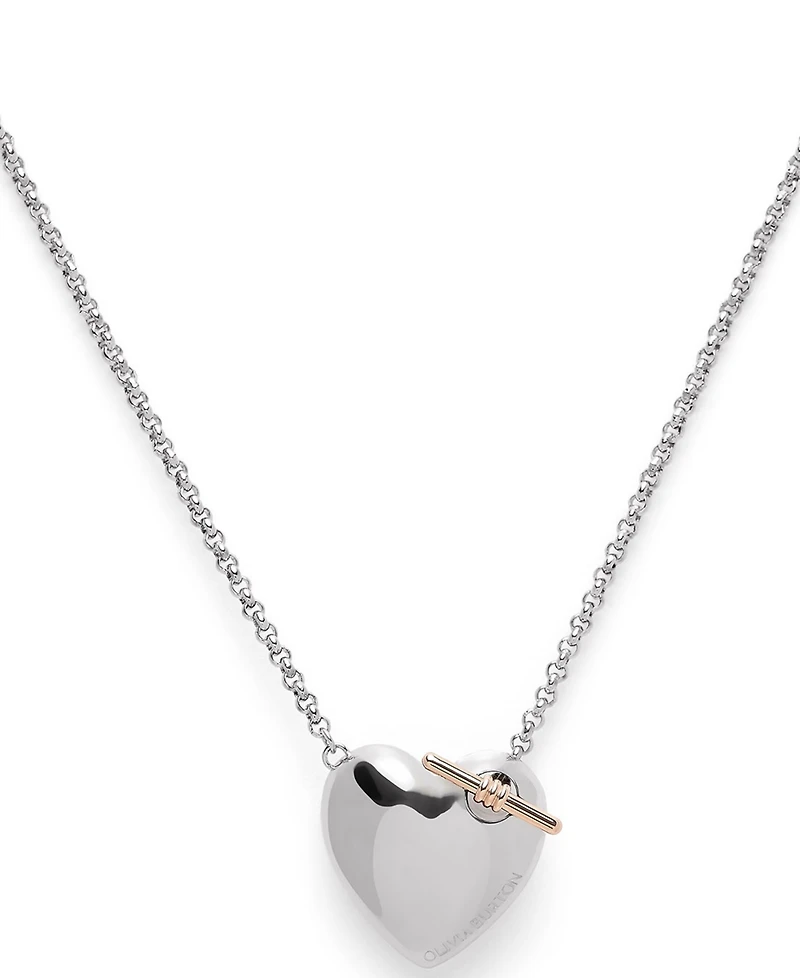 Olivia Burton Silver-Tone Knot Heart Necklace